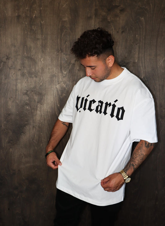 Old English Tee in White