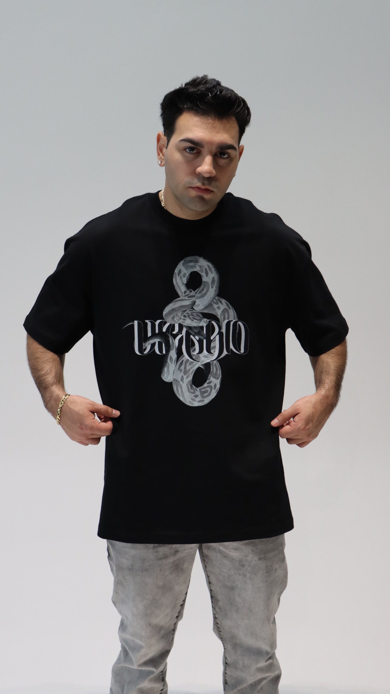 Year of the Snake Tee in Obsidian
