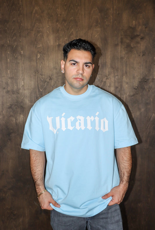 Old English Tee in Baby Blue