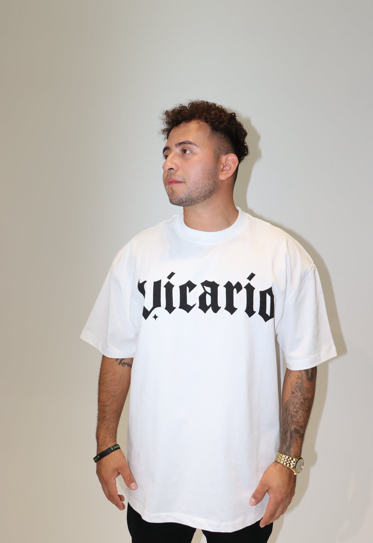 Old English Tee in White