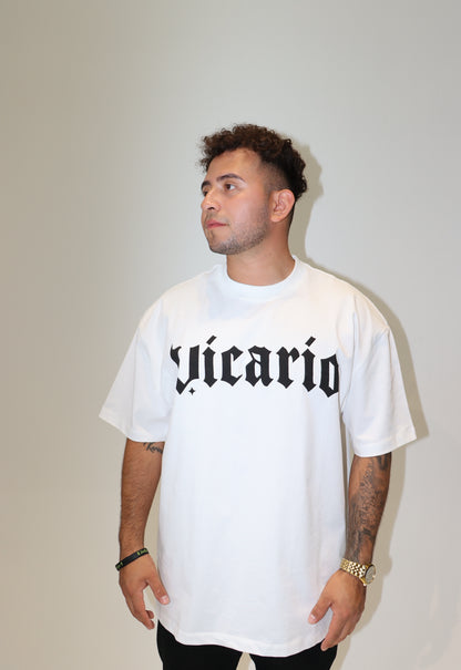Old English Tee in White