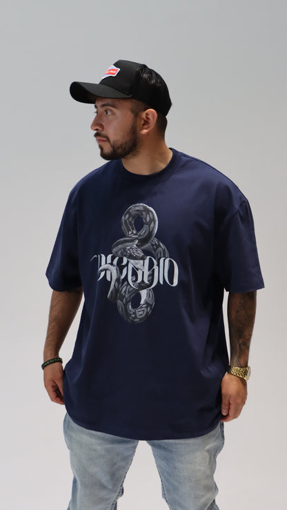 Year of the Snake Tee in Navy Blue